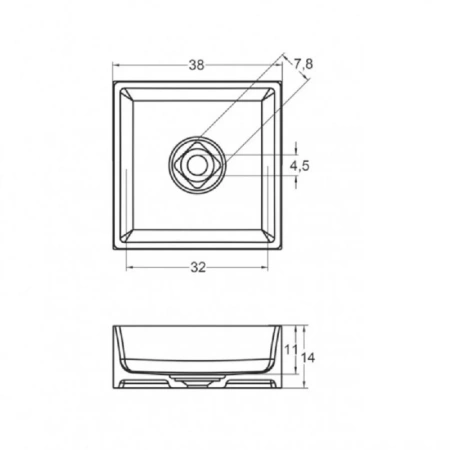 Раковина Riho SQUARE W023001105 40х40 накладная цвет белый