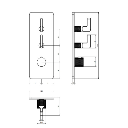 Смеситель для душа Gessi Inciso 58204#246 встраиваемый в стену золото с термостатом (внешняя часть) - фото 2