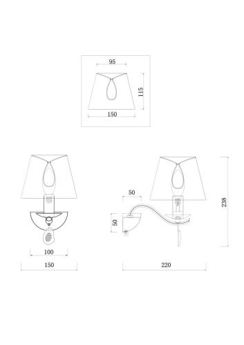 Бра Freya Monique FR2001WL-01G - фото 2