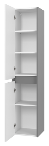 Шкаф-пенал Brevita Balaton BAL-05035-48-2Л 35х34х163 подвесной цвет белый/серый - фото 4