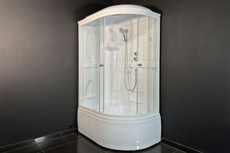 Душевая кабина Royal Bath BK RB8120BK1-T-L 120х80 асимметричная с крышей ориентация левая