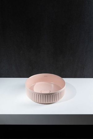 Раковина керамическая Allen Brau Fantasy 4.11032.SM 40х40 накладная цвет розовый без отверстий под смеситель