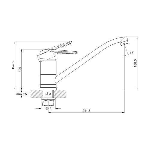 Смеситель для кухни G.Lauf LWZ LWZ4-A182 на столешницу хром - фото 3
