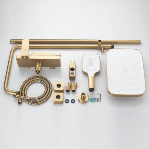 Душевая стойка Rose R1836G настенная цвет золотой сатин - фото 4