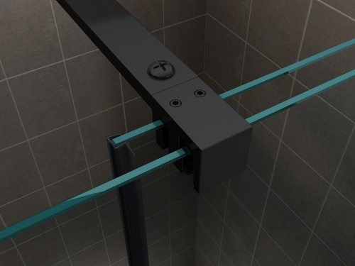 Душевая перегородка Abber Komfort AG09120B 120х200 стекло прозрачное профиль черный - фото 5