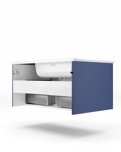 Тумба под раковину La Fenice Terra FNC-01-TER-BG-60 59х45х35 подвесная цвет синий матовый - фото 4