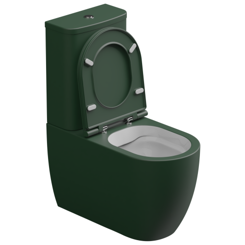 Чаша унитаза напольная GSG Ceramic Design Like LKMBLBI000/036P цвет белый/зеленый без бачка без сиденья безободковая смыв торнадо - фото 2