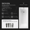 Ванна чугунная Vinsent Veron Devon VDV1807045-AS 180х70 пристенная прямоугольная с ножками