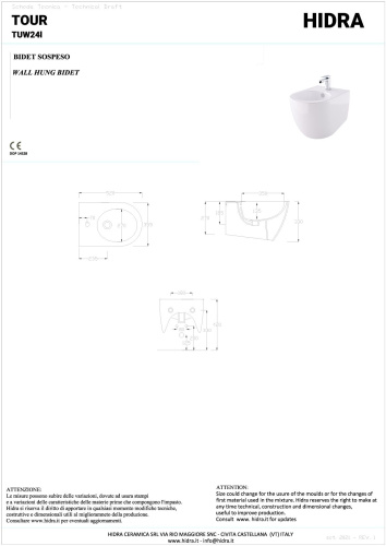 Биде Hidra Tour TUW24I/006 подвесное - фото 2