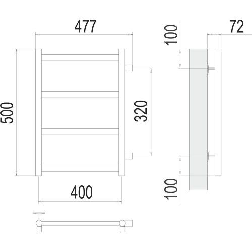 Полотенцесушитель Terminus 4670078529855 48х50 водяной хром - фото 3