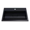 Раковина из искусственного камня Uperwood Barsa 3939193461 60х50 полувстраиваемая цвет черный