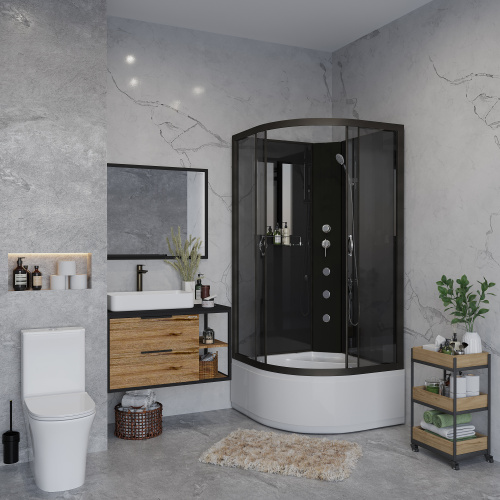 Душевая кабина Niagara Classic 65081434BKG 90х90 четверть круга - фото 3