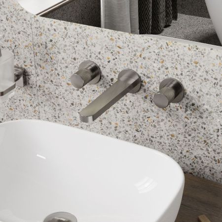 Смеситель для раковины Wasserkraft Tauber 6400 6445 встраиваемый в стену никель