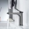 Смеситель Shevanik S4701T на раковину оружейная сталь