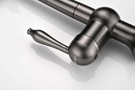 Смеситель для кухни Paulmark RETRO Re213226-GM на раковину воронёная сталь