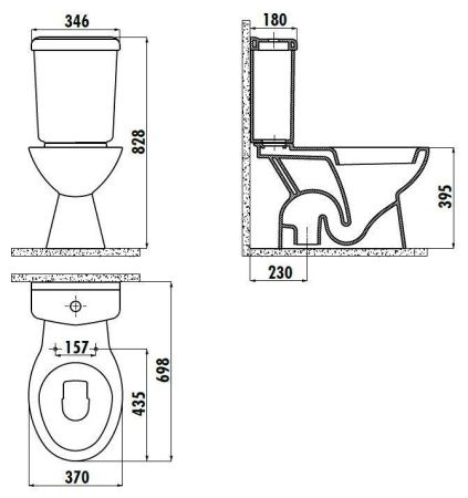 Чаша унитаза напольная Creavit Pitta PA300-11CB00E-0000 цвет белый без бачка без сиденья