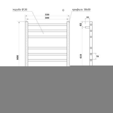 Полотенцесушитель Point Веста PN70758GR электрический графит