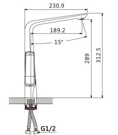 Смеситель для кухни Savol S-JD9132AH на мойку хром