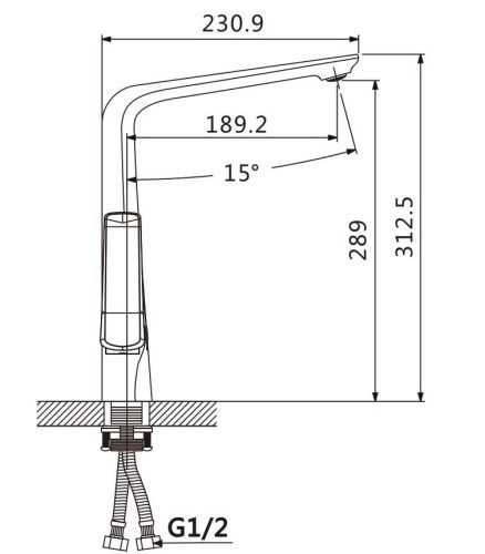 Смеситель для кухни Savol S-JD9132A на мойку хром - фото 2