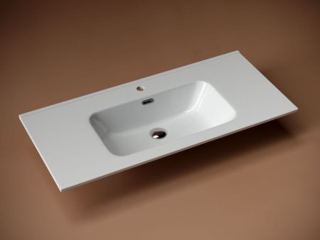 Раковина из сантехнического фарфора Ceramica Nova ELEMENT CN7003 100х50 накладная цвет белый 1 отверстие под смеситель