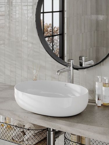 Раковина из сантехнического фарфора Orange B05-520W 50х40 накладная цвет белый - фото 2