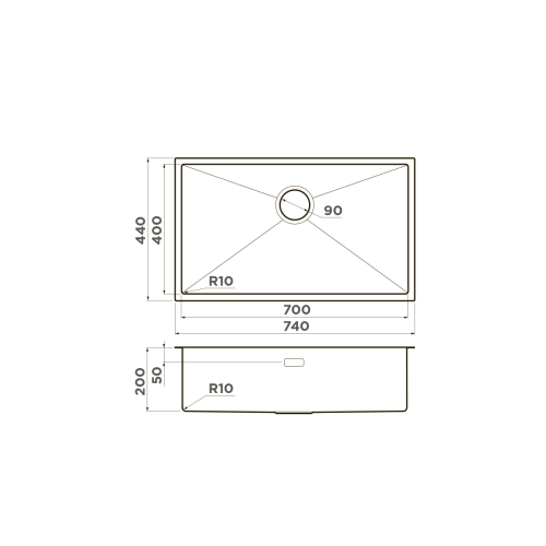 Кухонная мойка Omoikiri Taki 74-U/IF Microdecor 4997574 75х20 цвет нержавеющая сталь поверхность матовая - фото 4