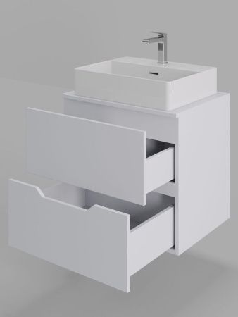 Тумба с раковиной Orange Line Li-60TuwMDF+B04-500W 60х50 подвесная цвет белый