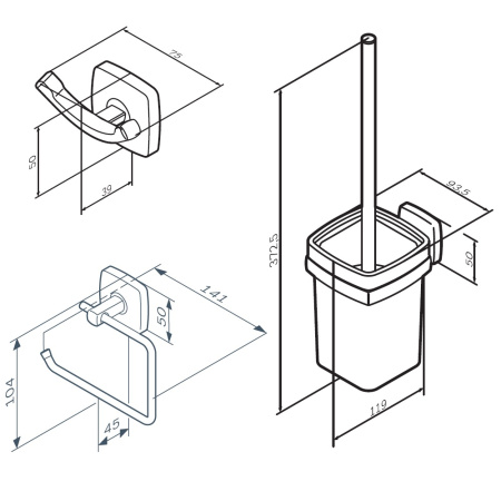 Набор аксессуаров для ванной Am.Pm Gem AK90T2003B
