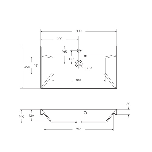Раковина из искусственного камня BelBagno BB800/450-LV-MR-AST 80х45 накладная цвет белый матовый - фото 2