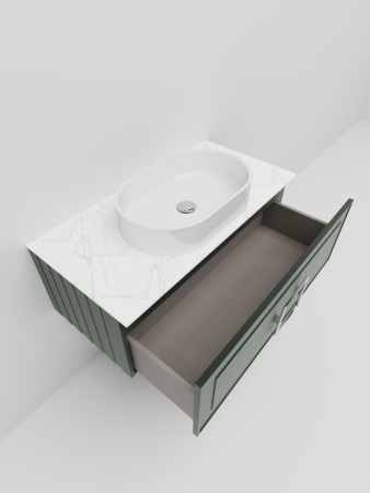 Тумба со столешницей La Fenice CUBO NFNC-01-CUB-G-100-2-GG 100х50 подвесная цвет синий/серый