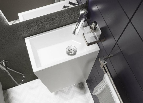 Тумба с раковиной 1MarKa Laura У85928 39х22х85 напольная цвет белый - фото 5