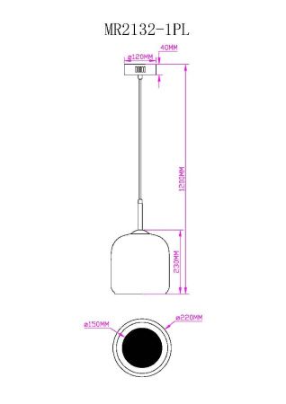 Светильник подвесной Myfar Charlie (Цхарлие) MR2132-1PL