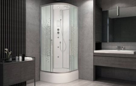 Душевая кабина AvaCan L790GM+EL 90х90 четверть круга с крышей ориентация универсальная