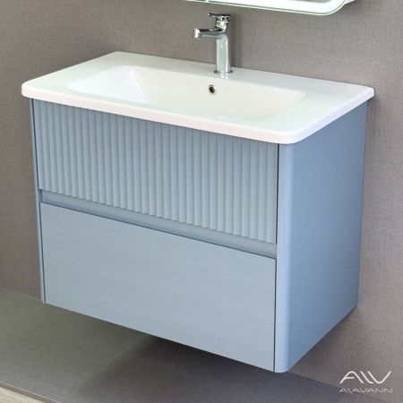 Тумба с раковиной Alavann Wave ALV1113000 80х50 подвесная цвет серый