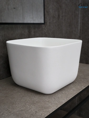 Раковина керамическая Gid Creativo 51234 40х40 накладная цвет белый без отверстий под смеситель