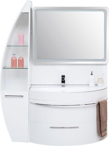 Тумба с раковиной De Aqua Эскалада 00186739 100х52х64 подвесная цвет белый - фото 4