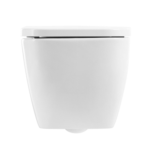 Унитаз подвесной BelBagno ALPINA BB10100CHR/SC белый с сиденьем микролифт безободковый каскадный смыв - фото 5