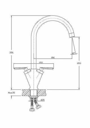 Смеситель для кухни Haiba HB4098 на мойку хром