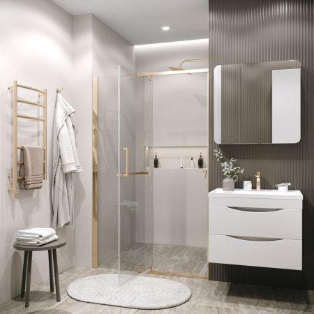 Душевая дверь Grossman Pragma 100.K33.03.120.32.00 120х195 стекло прозрачное профиль золото