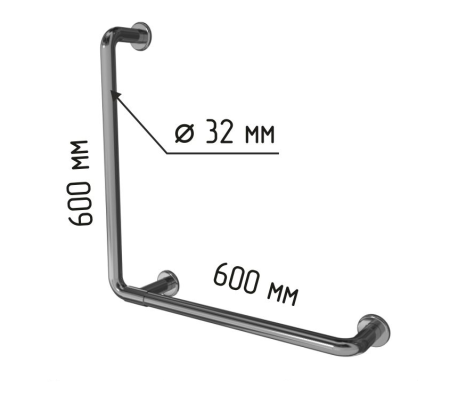 Поручень для инвалидов L-образный комбинированный по ГОСТ Dstrana  8055
