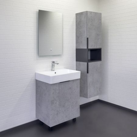 Тумба с раковиной Comforty Асти 00-00019190CF 60х50 напольная цвет серый