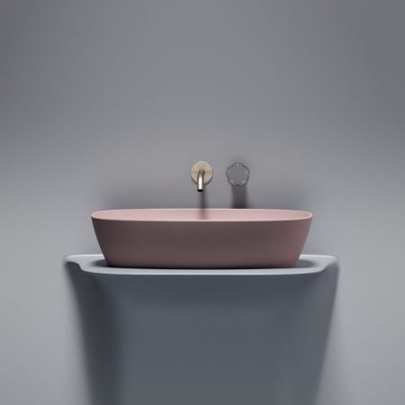 Раковина из сантехнического фарфора Ceramica Nova ELEMENT CN6049MP 60х40 накладная цвет розовый без отверстий под смеситель