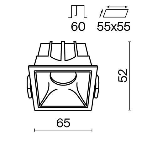 Светильник встраиваемый Maytoni Technical Alfa LED DL043-01-10W4K-SQ-WB