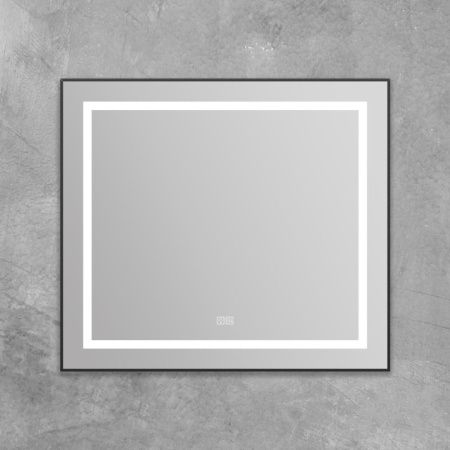 Зеркало с подсветкой и антизапотеванием BelBagno Kraft SPC-KRAFT-885-785-TCH-WARM-NERO 90х80 подвесное