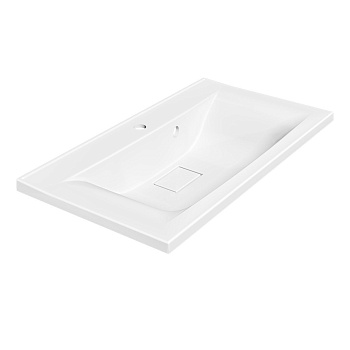 Раковина из искусственного камня Vincea VCB-3M800W 80х45 встраиваемая цвет белый 1 отверстие под смеситель