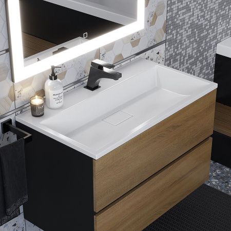 Тумба с раковиной Uperwood Barsa 293020543 80х50 цвет коричневый/черный