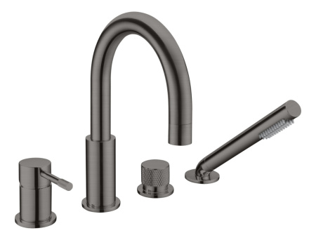 Смеситель Boheme Uno 460-GM на борт ванны графит