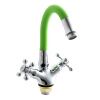 Смеситель для кухни Fashun A4419-B7261 на мойку хром/зеленый