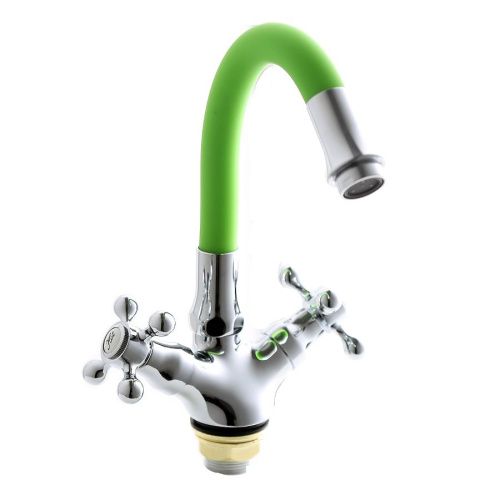 Смеситель для кухни Fashun A4419-B7261 на мойку хром/зеленый - фото 2