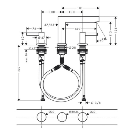 Смеситель Hansgrohe Finoris 76033670 на раковину черный